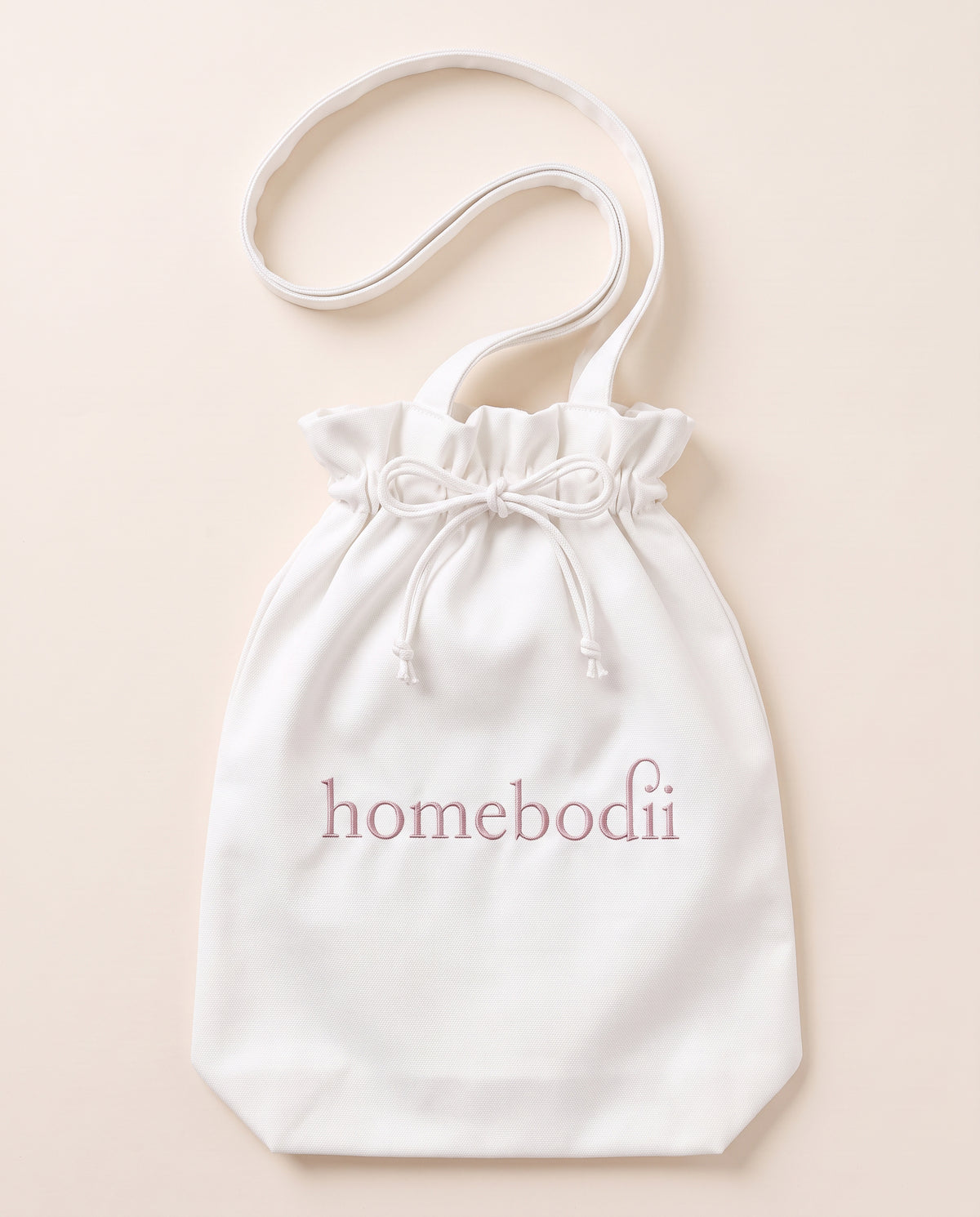homebodii tote bag drawstring flat lay