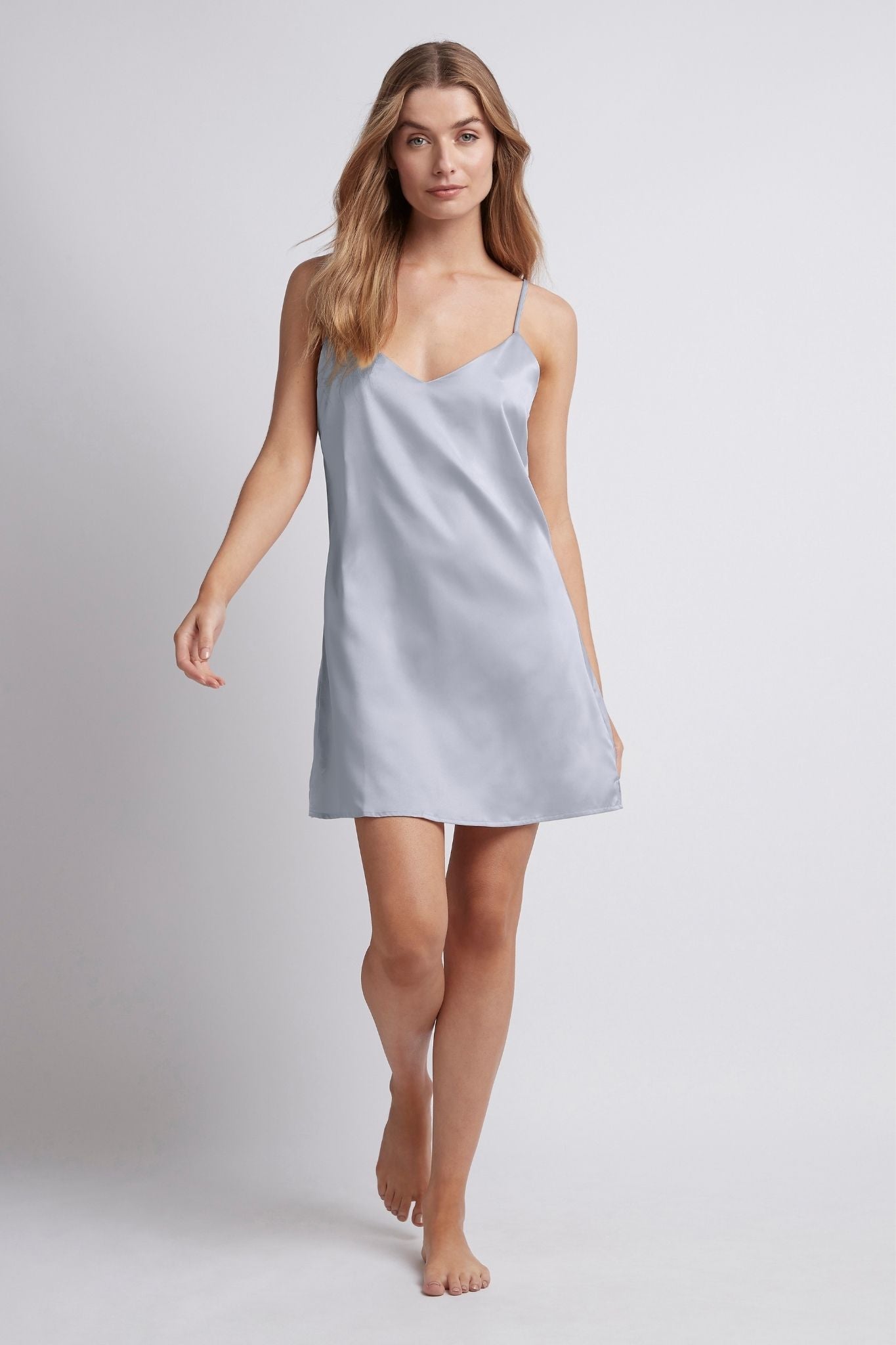 Jasmine Satin Slip Eggshell Blue | Homebodii