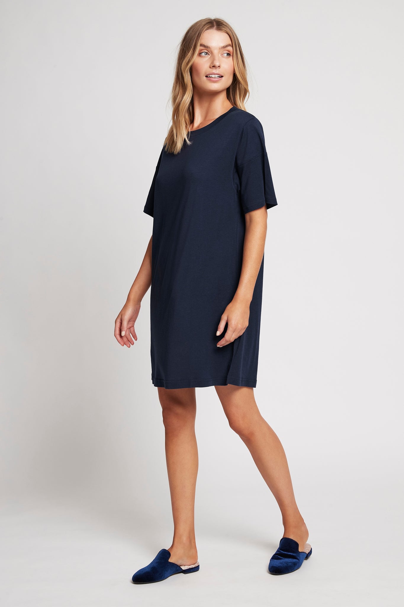 Homebodii Oversized Tencel™ Womens Sleep TShirt Navy | Homebodii