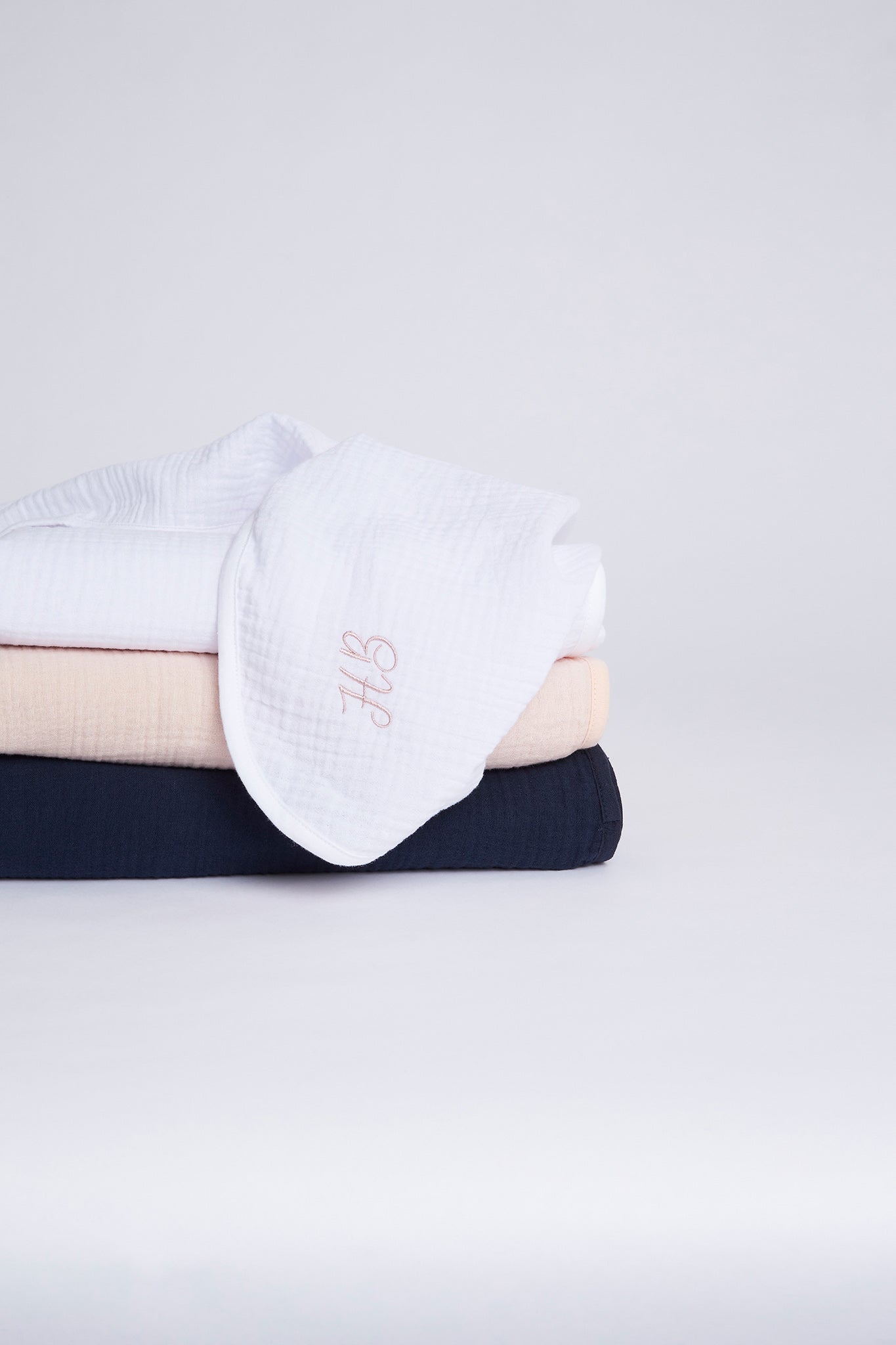 Homebodii Personalised Cotton Baby Blanket Navy | Homebodii