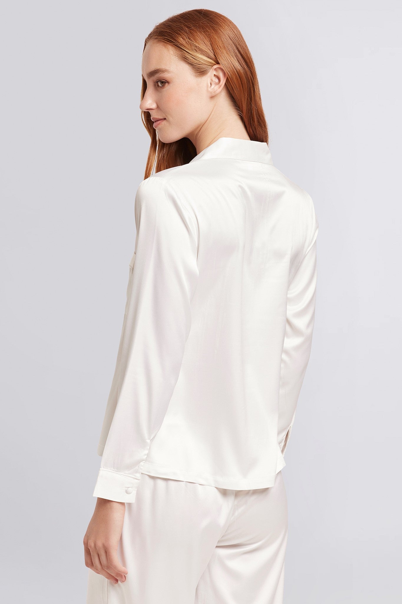 Toni Womens Personalised Satin Satin Pyjama Lounge Set White | Homebodii