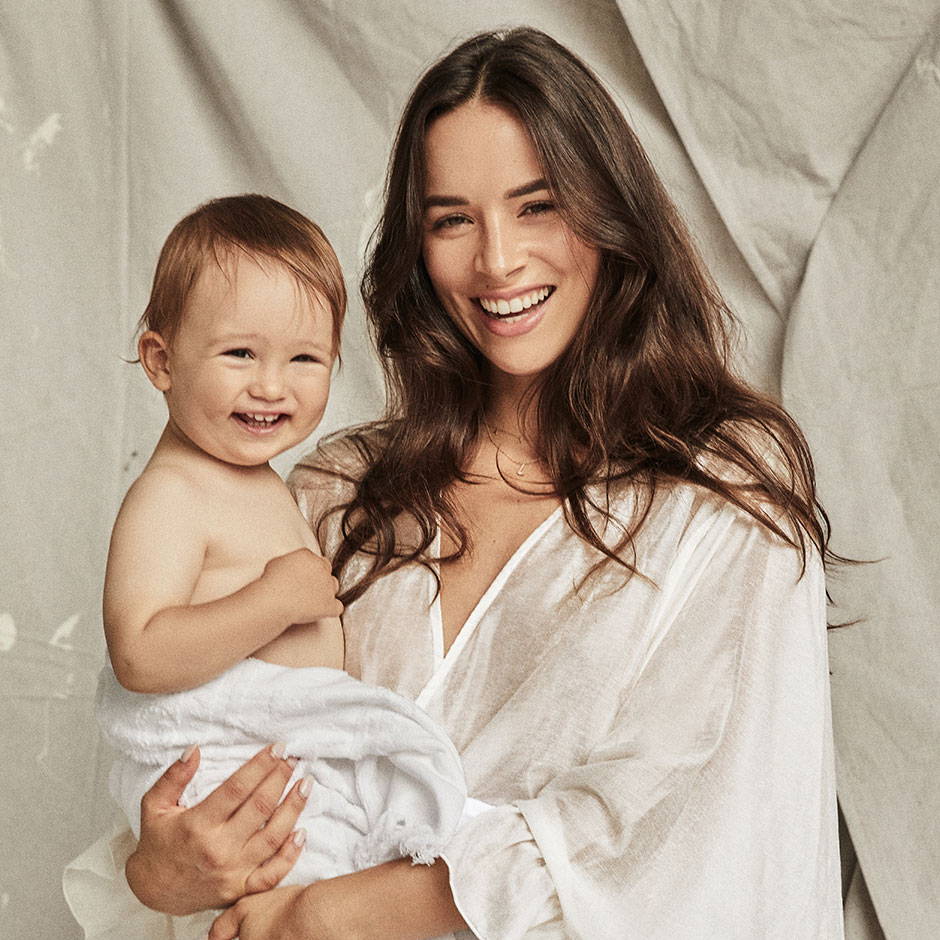 Former Miss Universe Australia and mum, Monika Rad, talks motherhood, modelling and the cosy robe she’s gifting this Mother’s Day