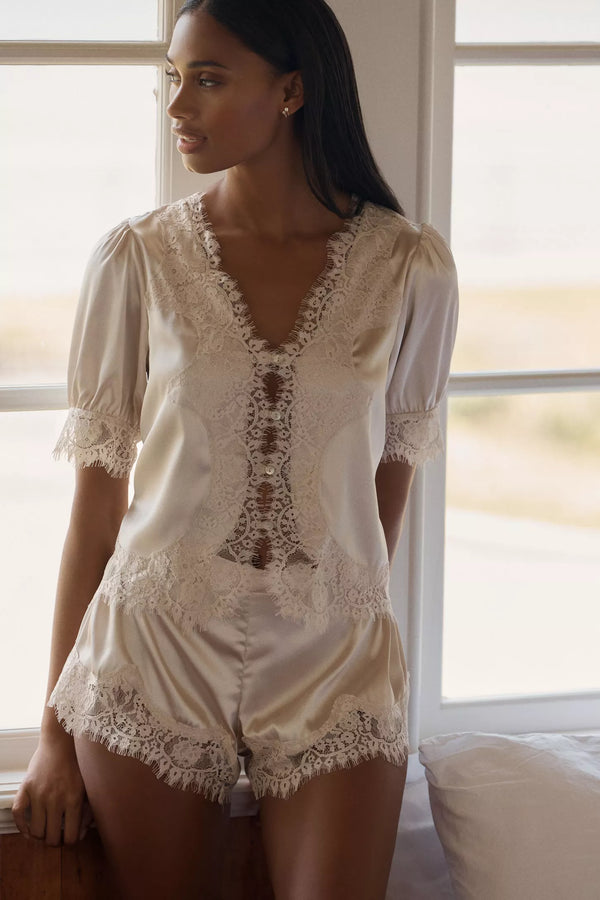 Adele Lace Trim Set - Champagne