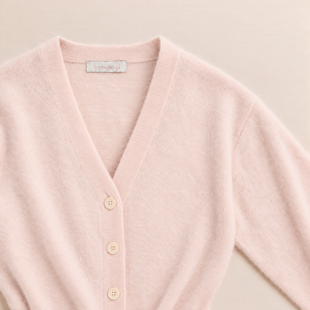 Caroline Cashmere Wool Cardigan - Blush