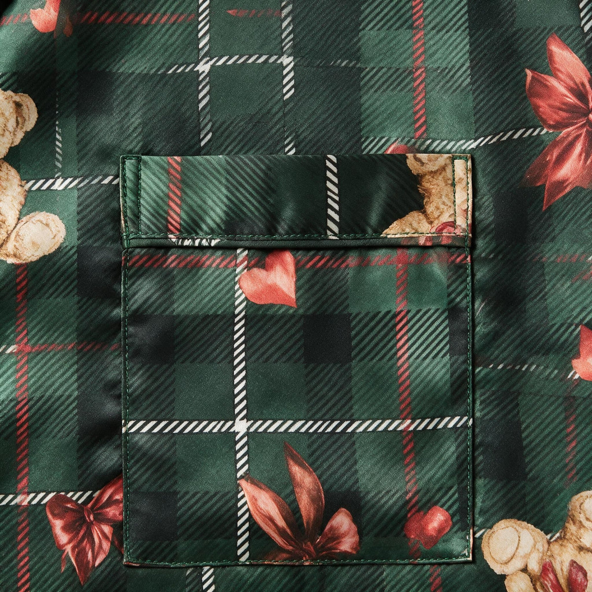 Pijama de Navidad Coco Teddy Tencel Niños - Verde