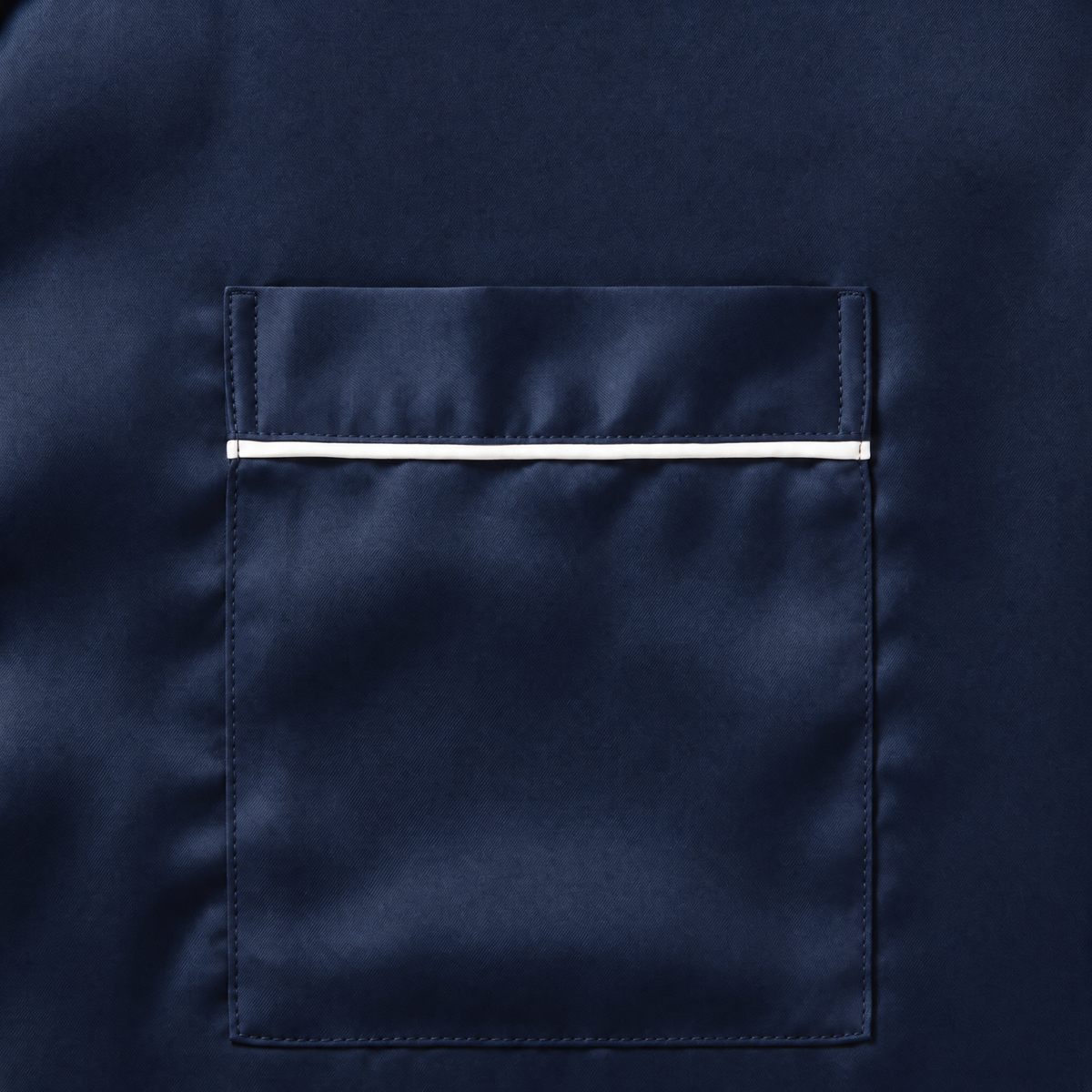 Conjunto de pijama Eva Lounge Tencel™ - Azul marino con ribetes blancos