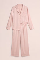 Grace Lounge Set Blush White Piping - Flat Lay