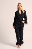 Emilie Tencel Detachable Feather personalised pyjamas in Black