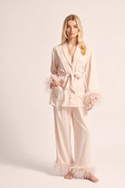 Emilie Tencel Detachable Feather personalised pyjamas in white