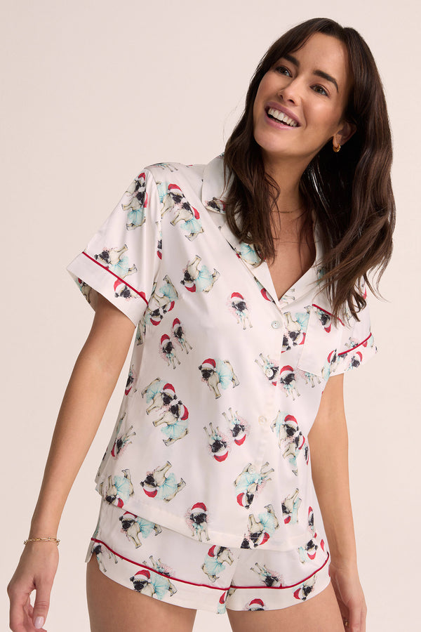 Pijama de Navidad Ruby Pug para mujer