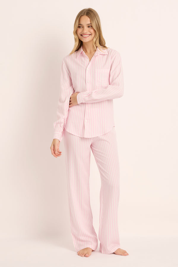 Adeline Tencel™ Pyjama Set - Pink Stripe