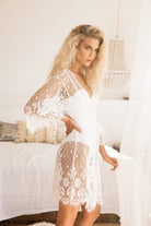 Autumn Short Lace Bridal Robe | Homebodii