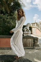 Helena Long Lace Bridal Robe | Homebodii