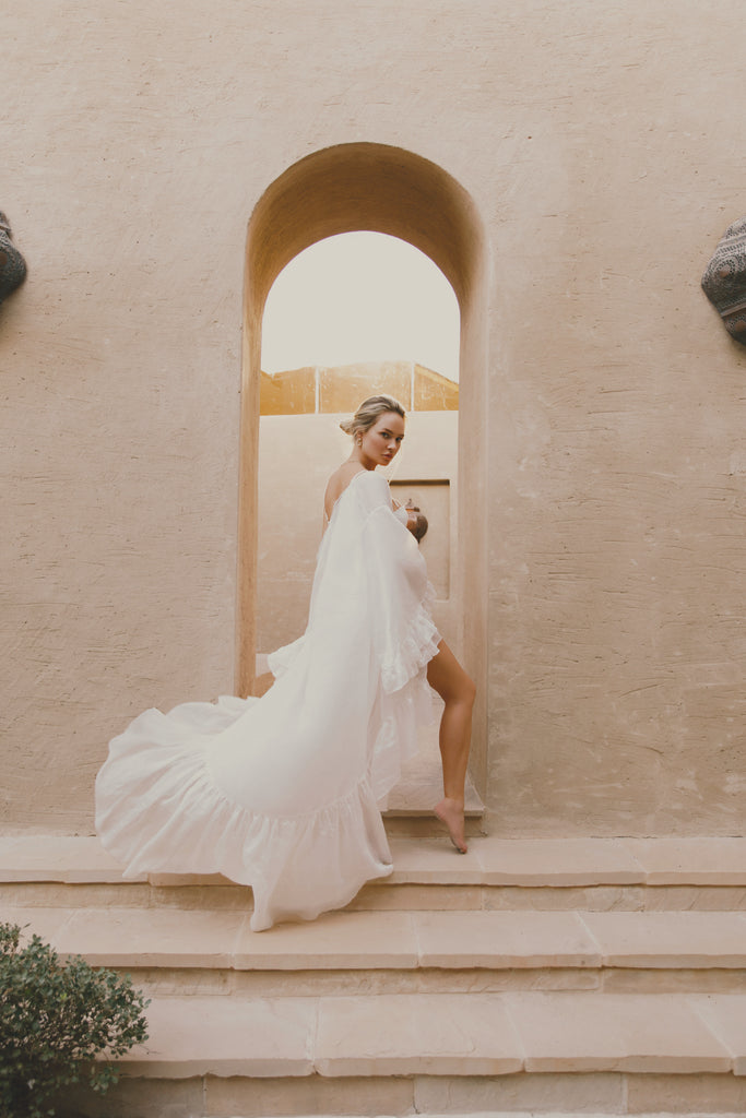 Gaylene Luxury Linen Bridal Robe | Homebodii