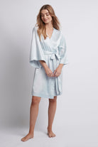 Jasmine Luxury Satin Personalised Robe  Eggshell Blue | Homebodii