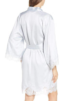 Olivia Luxury Satin Personalised Womens Robe Eggshell Blue | Homebodii