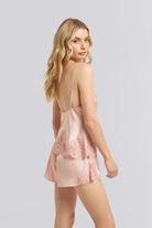 Sian Luxury Satin Lace Cami Set  Dusty Rose | Homebodii