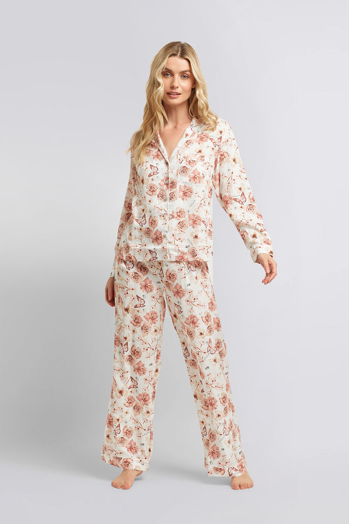 Kelly Smith Viscose Exclusive Print Long Pyjama Set | Homebodii