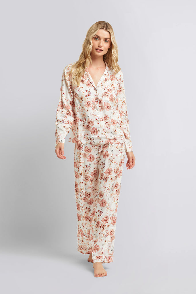 Kelly Smith Viscose Exclusive Print Long Pyjama Set | Homebodii