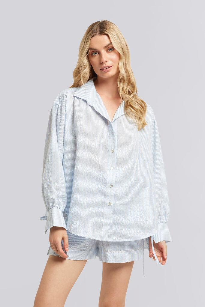 Rita Cotton Long Sleeve With Short Pyjama Set | Homebodii