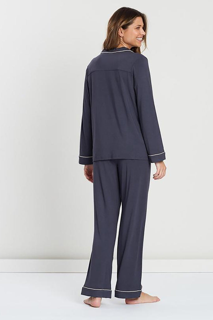 Petra Womens Tencel™ Modal Personalised Long Pyjama Set Charcoal with Blush | Homebodii