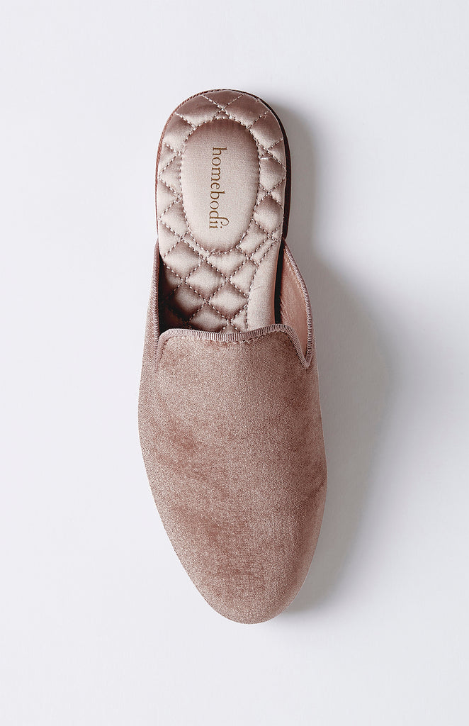 Florence Luxury Velvet Slipper  Blush | Homebodii