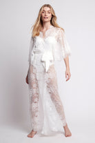 Kassiah Long Lace Bridal Robe | Homebodii
