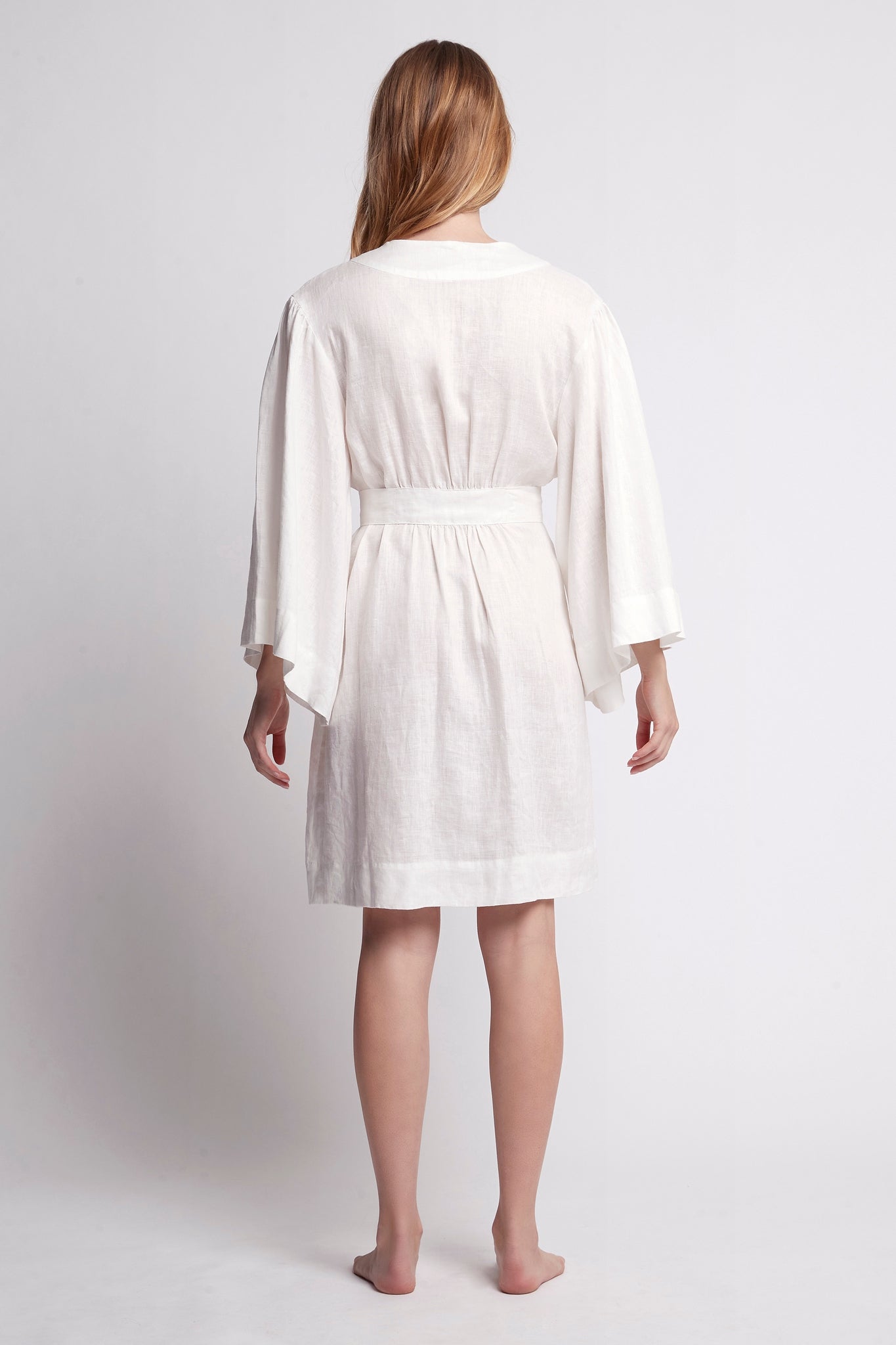 Rebecca Linen Personalised Robe White | Homebodii