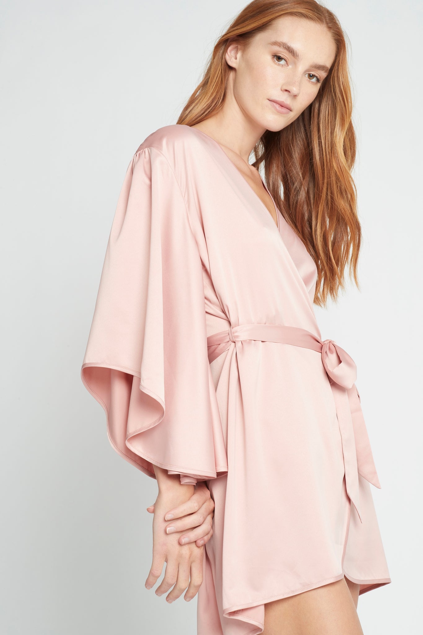 Luna Satin Robe  Dusty Rose | Homebodii
