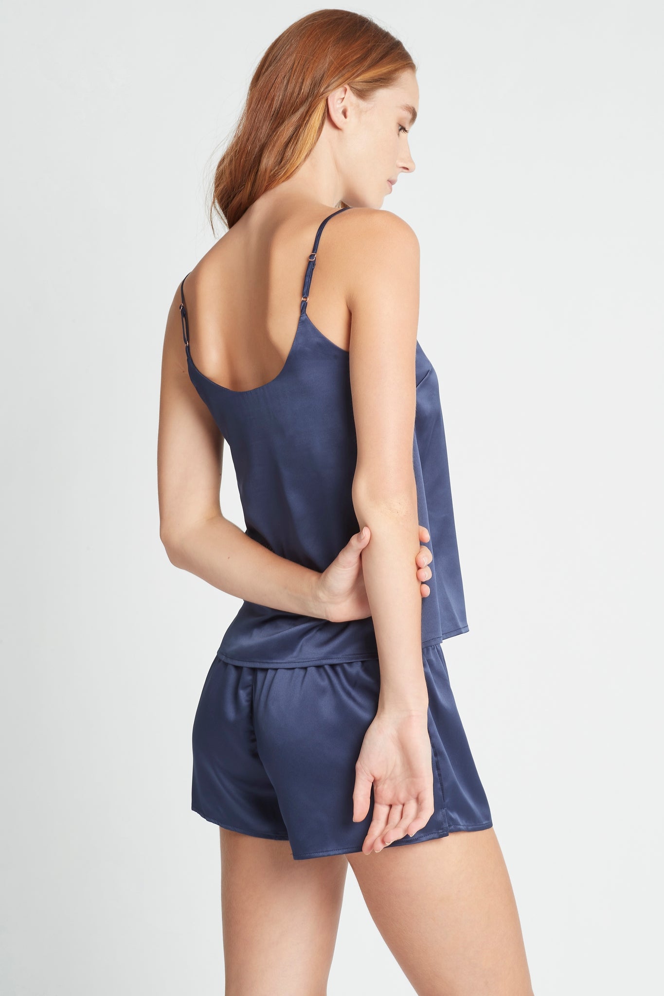 Jasmine Satin Cami Set  Navy | Homebodii
