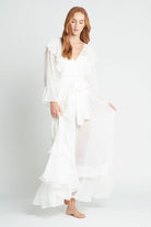 Persphone Luxury Womens Chiffon Robe  White | Homebodii